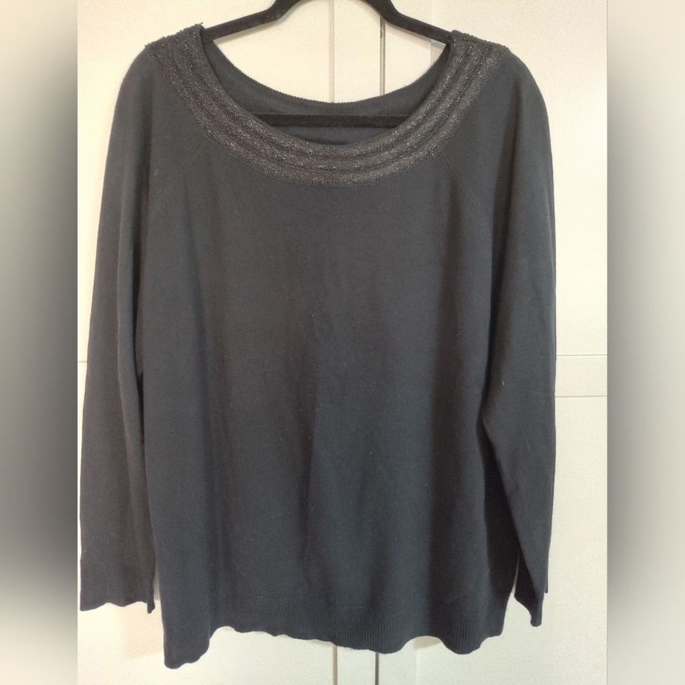 lauren ralph lauren silk and cashmere 1x great cond sweater Black Quiet Luxury